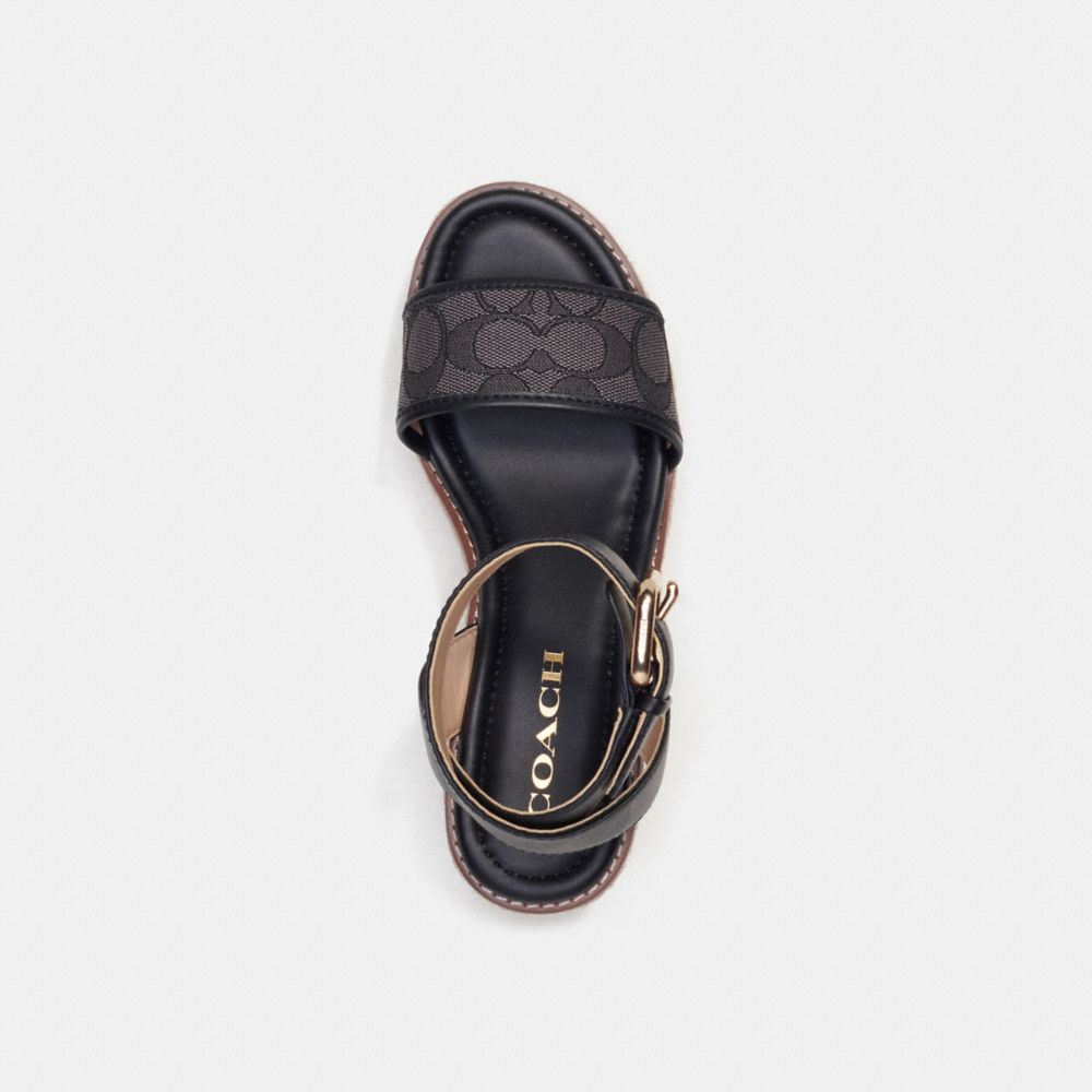 COACH®,KOREY ESPADRILLE IN SIGNATURE JACQUARD,Black,Inside View,Top View