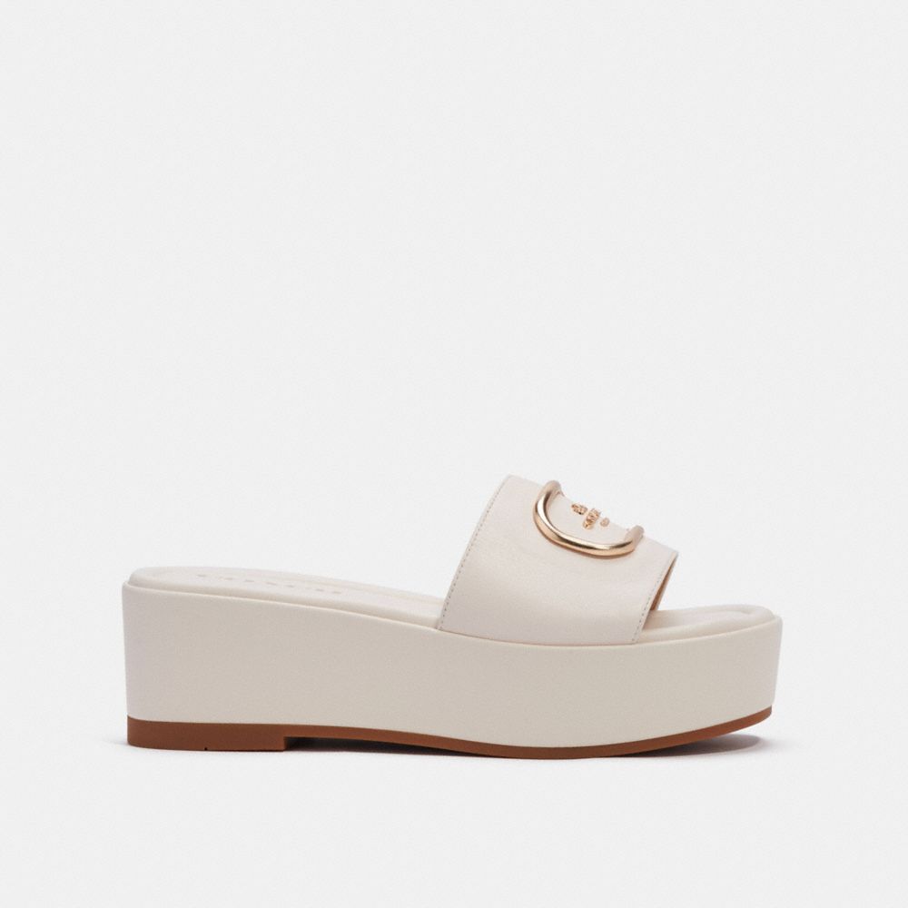 COACH®,ELOISE SANDAL,Chalk,Angle View