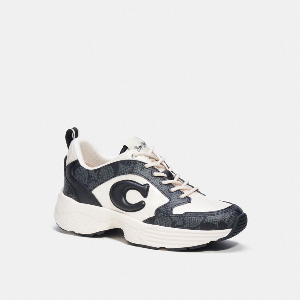 COACH®,C275 TECH RUNNER IN SIGNATURE CANVAS,Signature Jacquard,Graphite,Front View