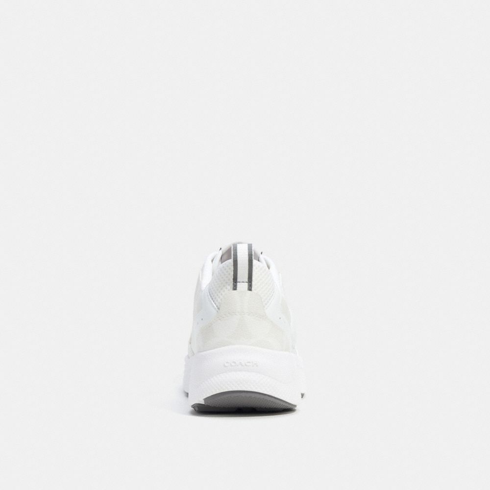 COACH®,C275 Tech Runner In Signature Canvas,Rubber,Leather,Canvas,Dad Sneakers,PVC,Mesh,Color Block,Perforated,Word Embell...,White,Alternate View