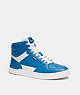 COACH®,CLIP COURT HIGH TOP SNEAKER IN SIGNATURE,Blue Jay,Front View