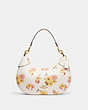 COACH®,MARA HOBO WITH FLORAL CLUSTER PRINT,Medium,Gold/Chalk Multi,Front View