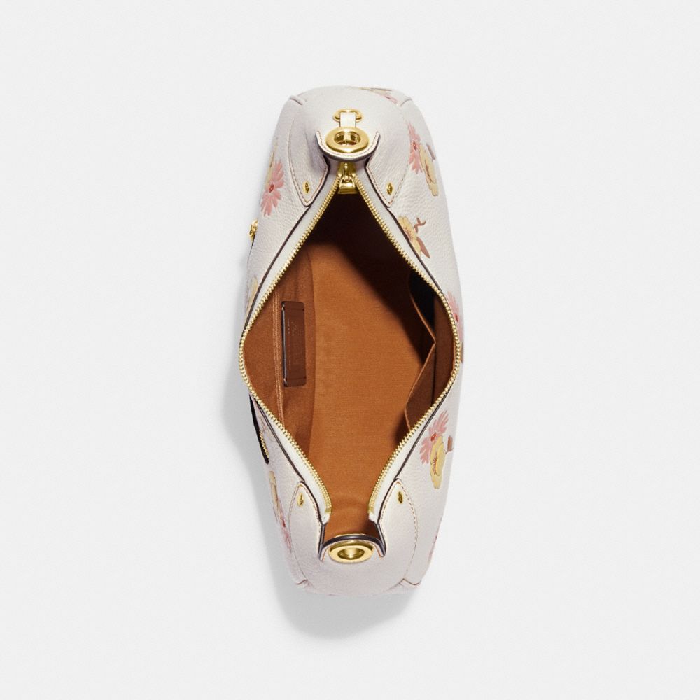 COACH®,Mara Hobo With Floral Cluster Print,,Inside View,Top View