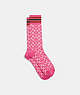 COACH®,SIGNATURE SOCKS,Cotton/Polyester,Confetti Pink,Front View