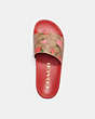 COACH®,ULI SPORT SLIDE IN SIGNATURE CANVAS WITH WILD STRAWBERRY PRINT,Electric Red,Inside View,Top View