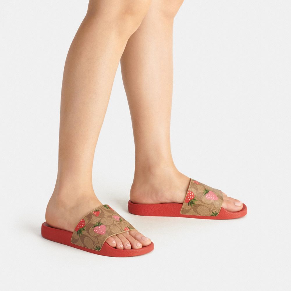 COACH Uli Sport Slide In Signature Canvas With Wild Strawberry