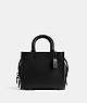 COACH®,ROGUE 20 IN COLORBLOCK REGENERATIVE LEATHER,Pebble Leather,Small,Pewter/Black,Front View