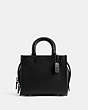 COACH®,ROGUE 20 IN COLORBLOCK REGENERATIVE LEATHER,Pebble Leather,Small,Pewter/Black,Front View