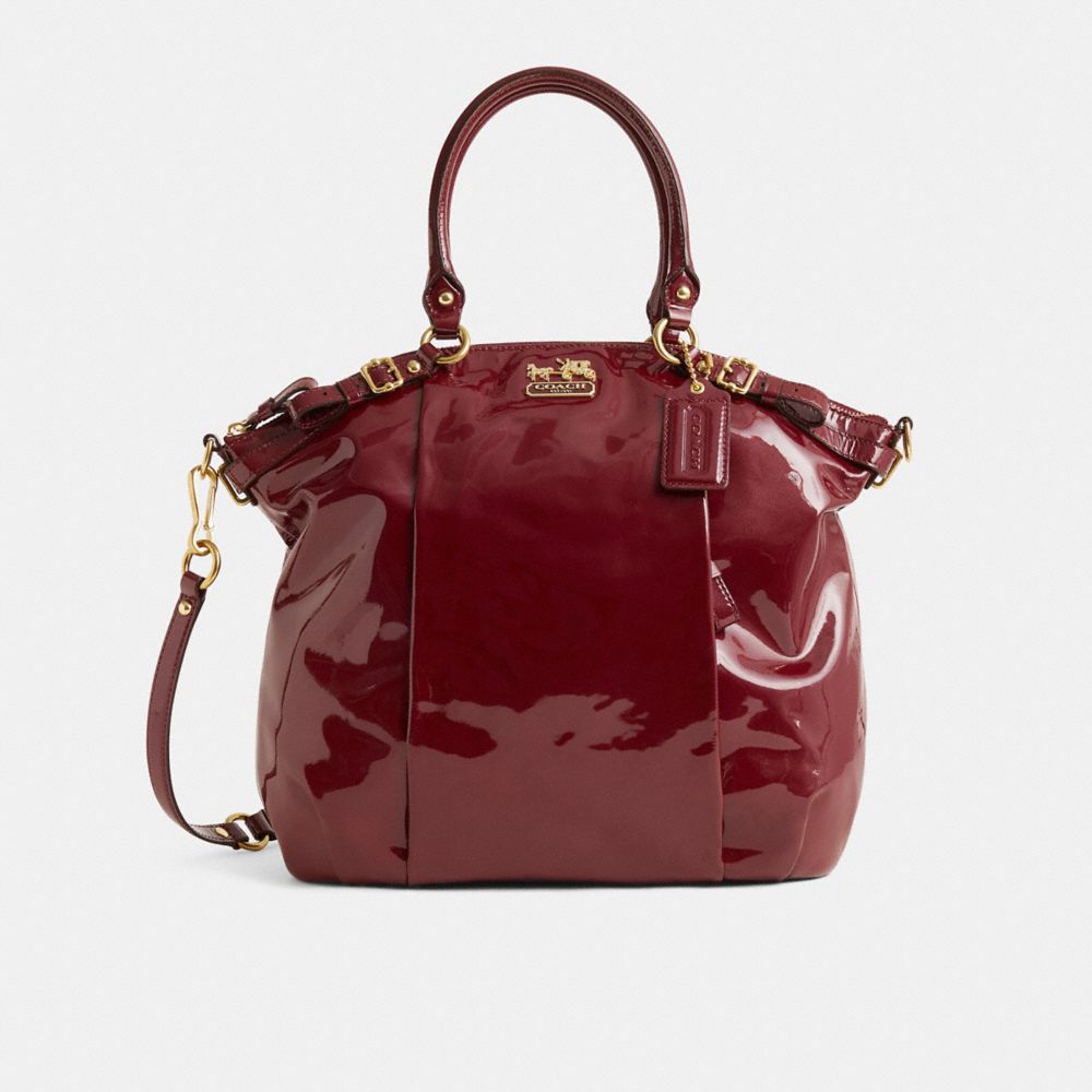 COACH®,Restored Madison Lindsey Satchel,Leather,Satchel,Logo,Metal,Day Party,,Front View