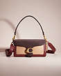 COACH®,RESTORED TABBY SHOULDER BAG 26 IN COLORBLOCK,Polished Pebble Leather,Small,Brass/Wine Multi,Front View