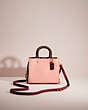COACH®,RESTORED ROGUE 17 IN COLORBLOCK,Glovetanned Leather,Mini,Brass/Candy Pink Multi,Front View