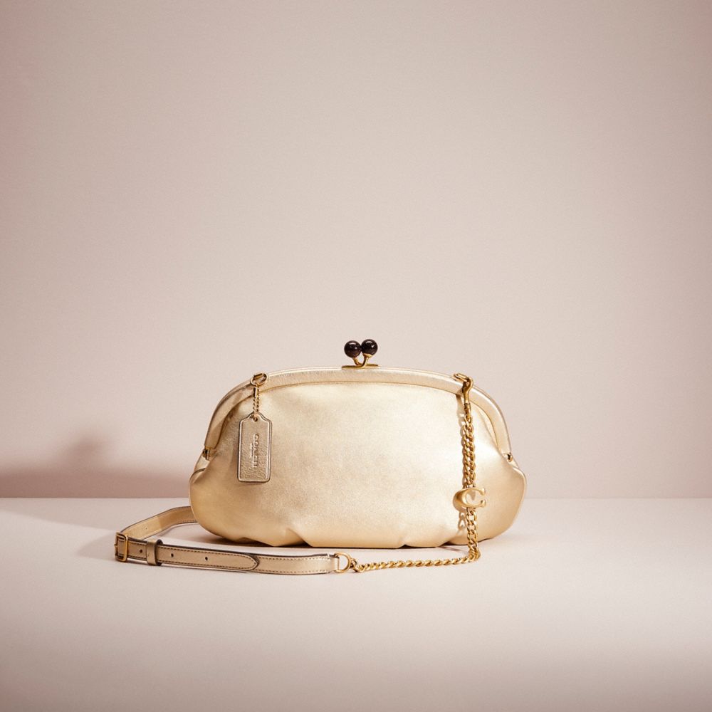 COACH®,Restored Soft Kisslock Clutch,,Front View