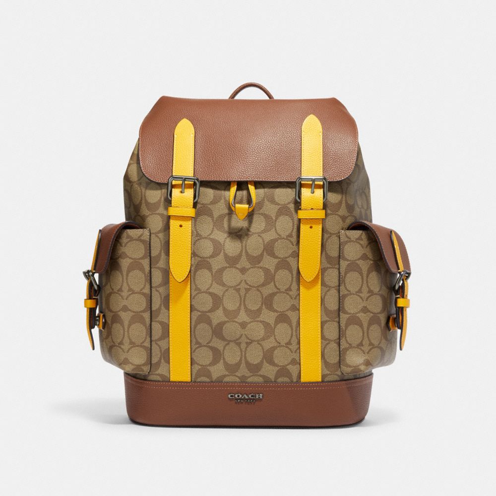 Hudson Backpack In Colorblock Signature Canvas