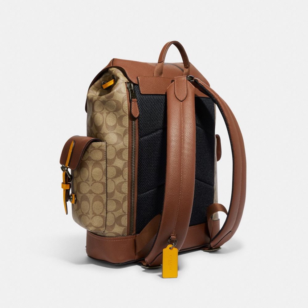 Hudson Backpack In Colorblock Signature Canvas