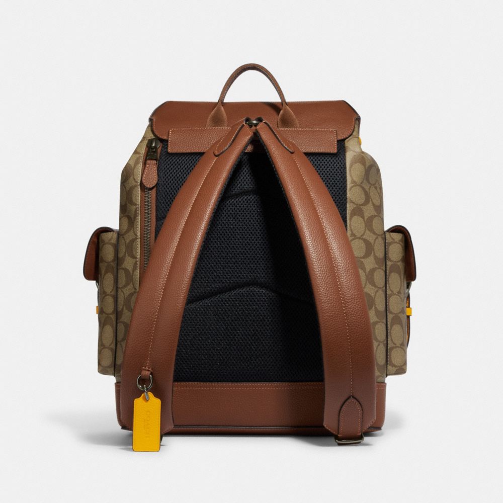 Hudson Backpack In Colorblock Signature Canvas