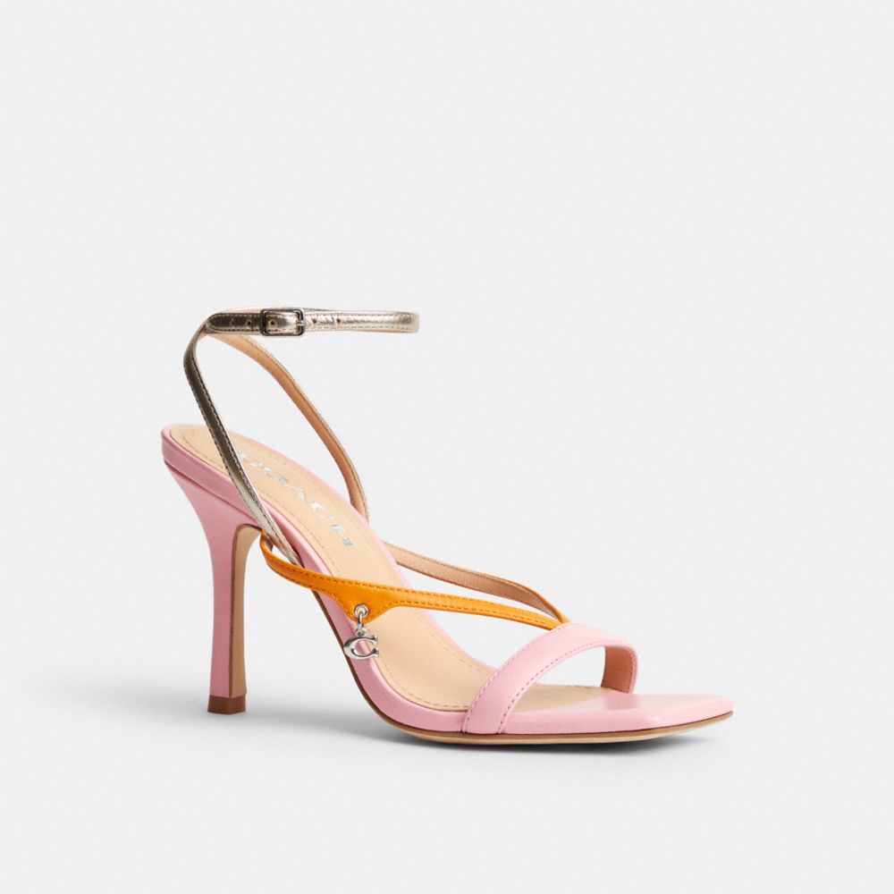 COACH®,KALI HEEL,Flower Pink/Platinum Champagne,Front View