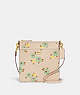 COACH®,KITT MESSENGER CROSSBODY WITH FLORAL PRINT,Smooth Leather,Mini,Floral,Brass/Ivory Multi,Front View