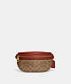 COACH®,BETHANY BELT BAG IN SIGNATURE CANVAS,Refined Calf Leather,Mini,Brass/Tan/Rust,Front View