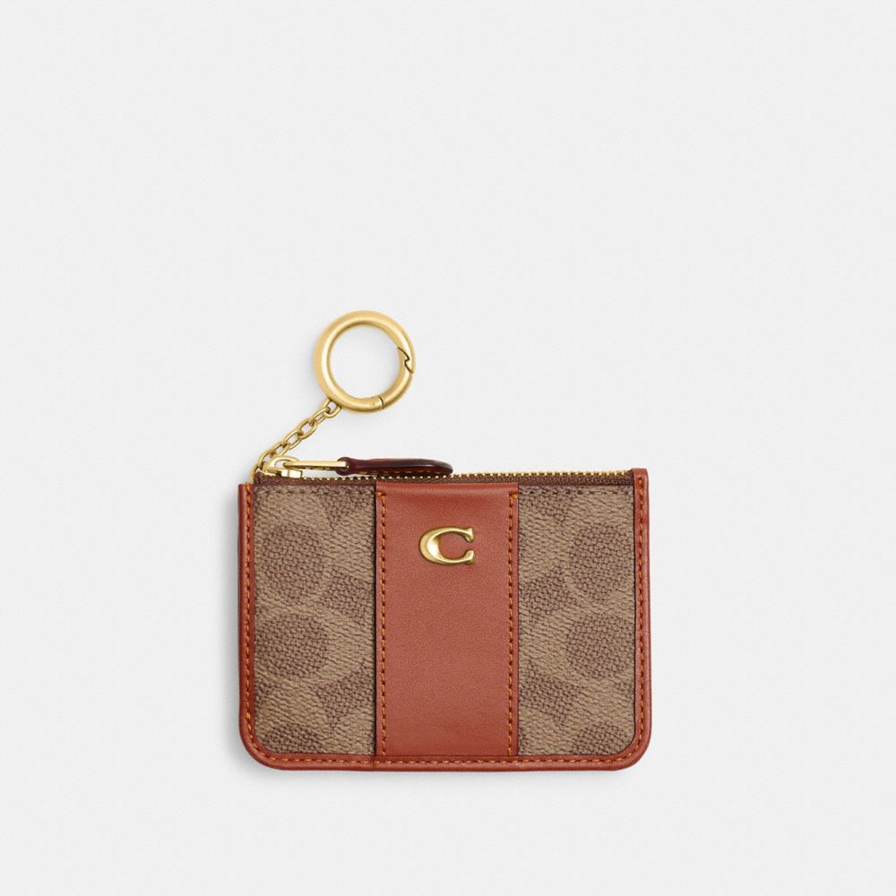 Coach Essential Mini Skinny Id Case In Signature Canvas In Multi