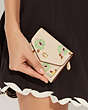 COACH®,WYN SMALL WALLET WITH FLORAL PRINT,Refined Calf Leather,Floral,Brass/Ivory Multi,Detail View