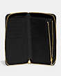 COACH®,MEDIUM ZIP AROUND WALLET,Crossgrain Leather,Small,Brass/Black,Inside View,Top View