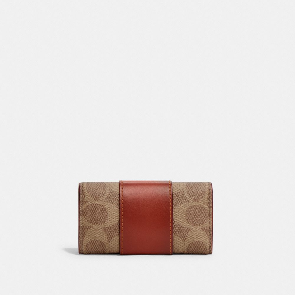 COACH®,Essential Six Ring Key Case In Signature Canvas,,Back View