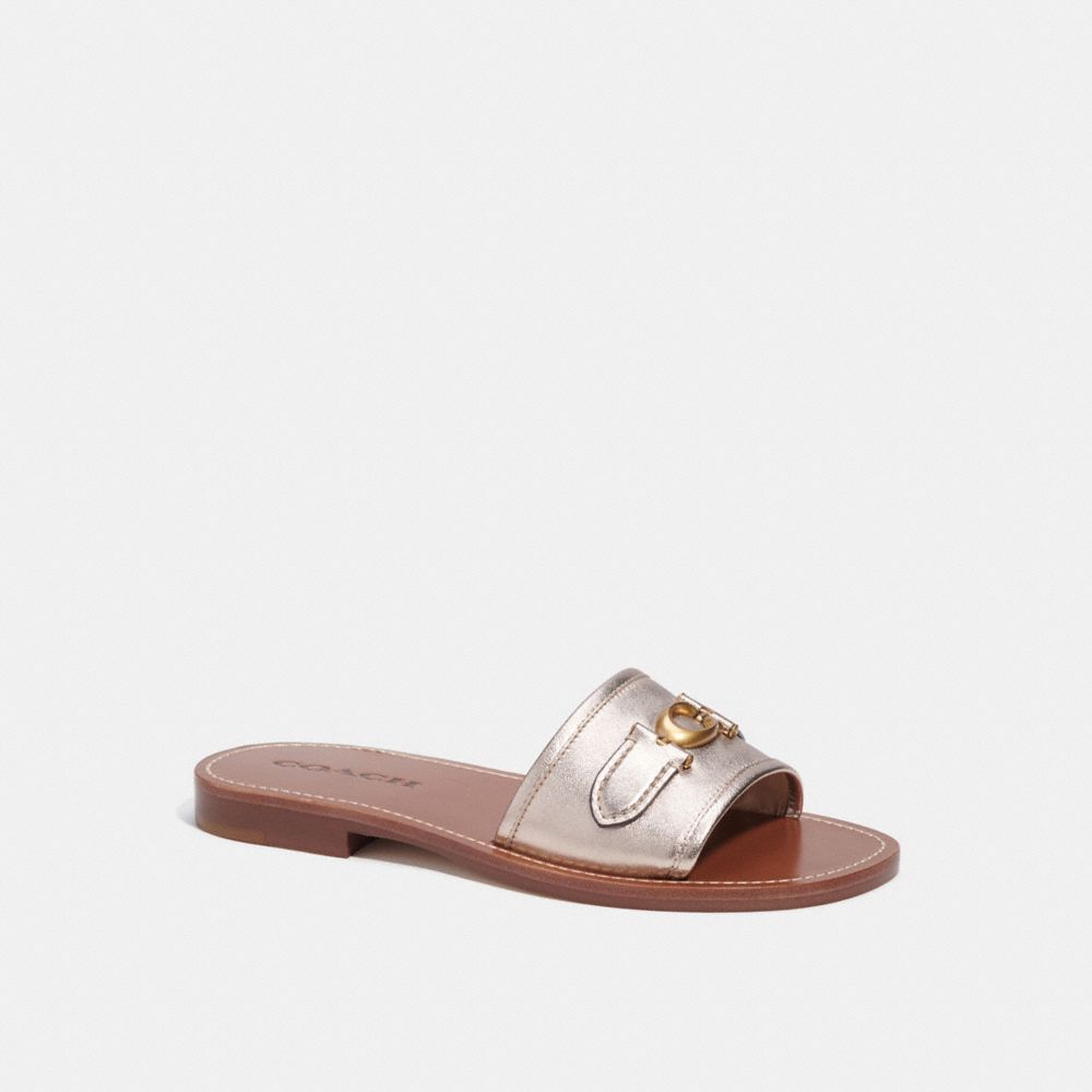 COACH®,INA SANDAL,Platinum Champagne,Front View