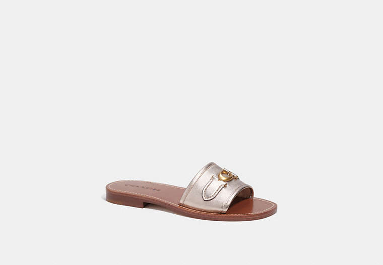 COACH®,INA SANDAL,Platinum Champagne,Front View image number 0