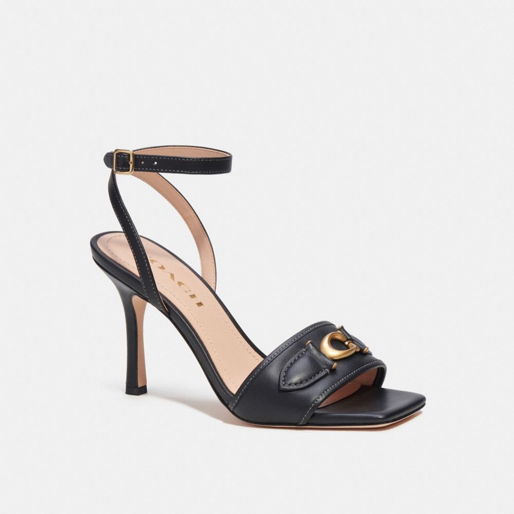 COACH®,KYRA SANDAL,Black,Front View image number 0