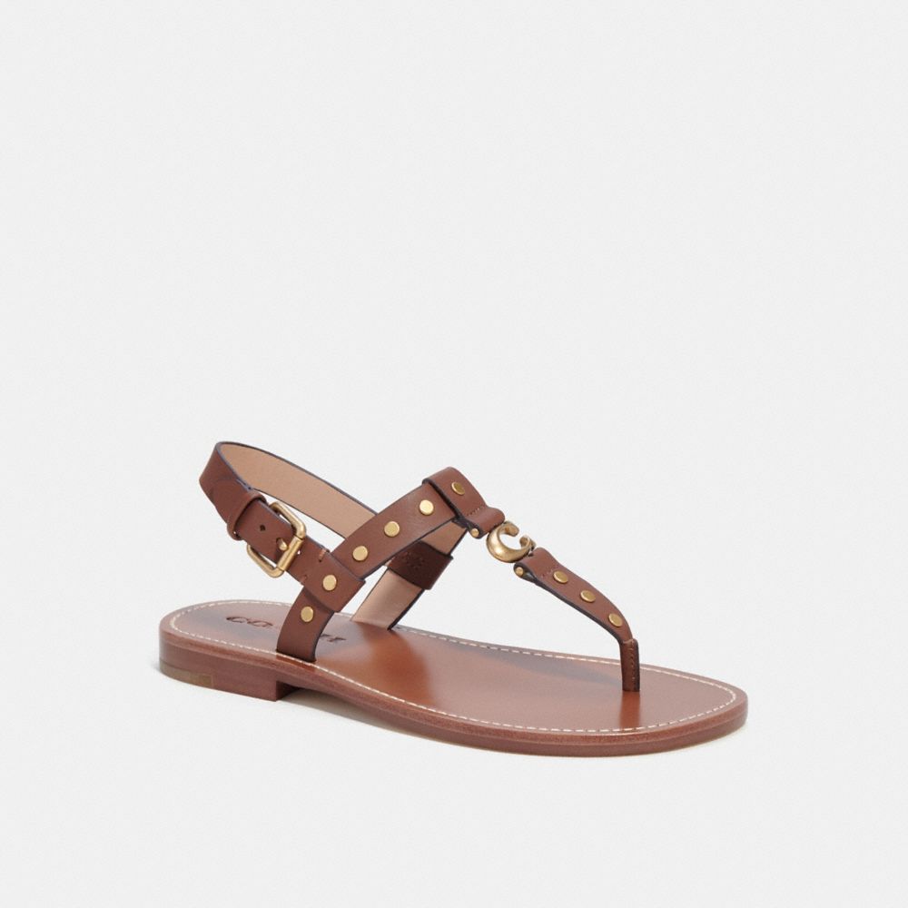 COACH®,HAILEE SANDAL,Saddle,Front View image number 0