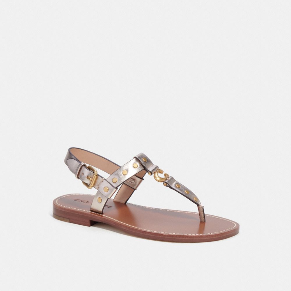 COACH®,HAILEE SANDAL,Platinum Champagne,Front View image number 0