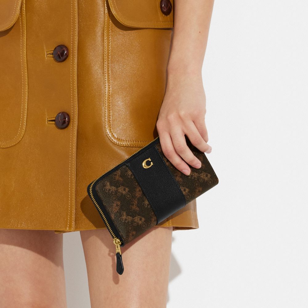 COACH®,アコーディオン ジップ ウォレット・ホース アンド キャリッジ プリント,長財布,