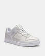 COACH®,C201 LOW TOP SNEAKER IN SIGNATURE CANVAS,Optic White,Front View