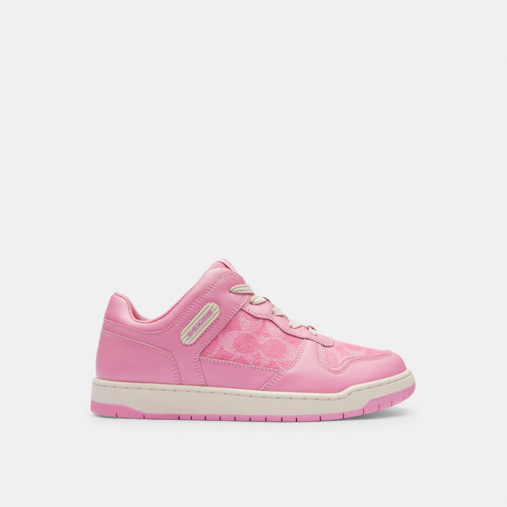 COACH®,CHAUSSURES DE SPORT BASSES EN TOILE SIGNATURE C201,Rose vif,Angle View