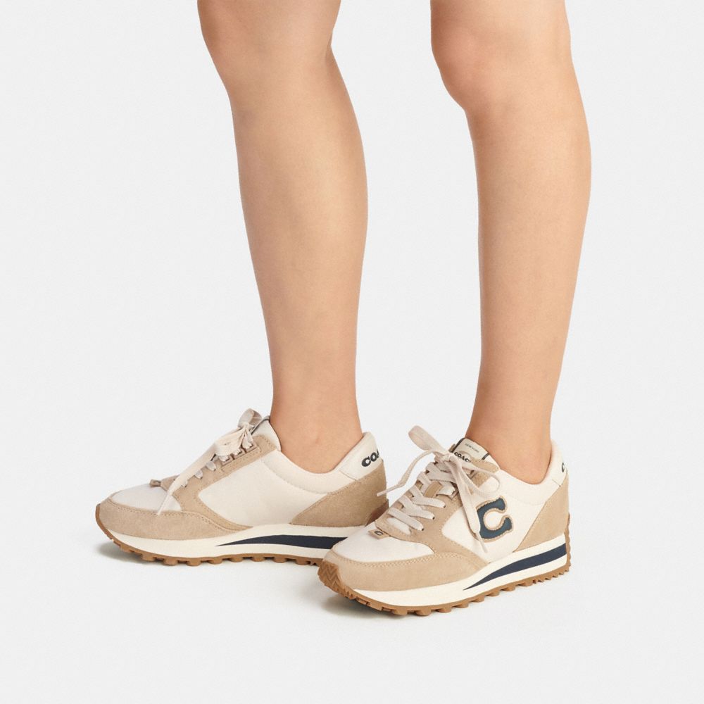 COACH®,Runner Sneaker,Suede,Leather,EVA,Lining Fabric,Activewear,Fabric,Logo,Color Block,Pull Tab,Running,Multi Color,Detail View