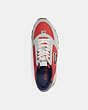 COACH®,RUNNER SNEAKER,Leather/Suede,Sport Red/Midnight Navy,Inside View,Top View