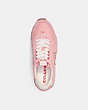 COACH®,RUNNER SNEAKER,Leather/Suede,Bubblegum/Sport Red,Inside View,Top View