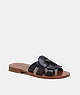 COACH®,ISSA SANDAL,Leather,Black,Front View
