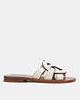 COACH®,ISSA SANDAL,Leather,Chalk,Angle View