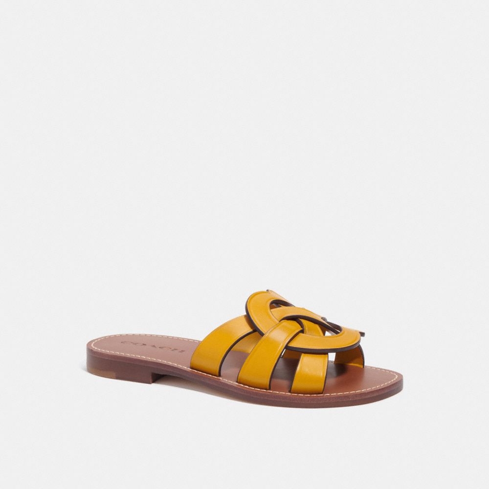 COACH®,ISSA SANDAL,Yellow Gold,Front View image number 0