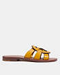 COACH®,ISSA SANDAL,Leather,Yellow Gold,Angle View