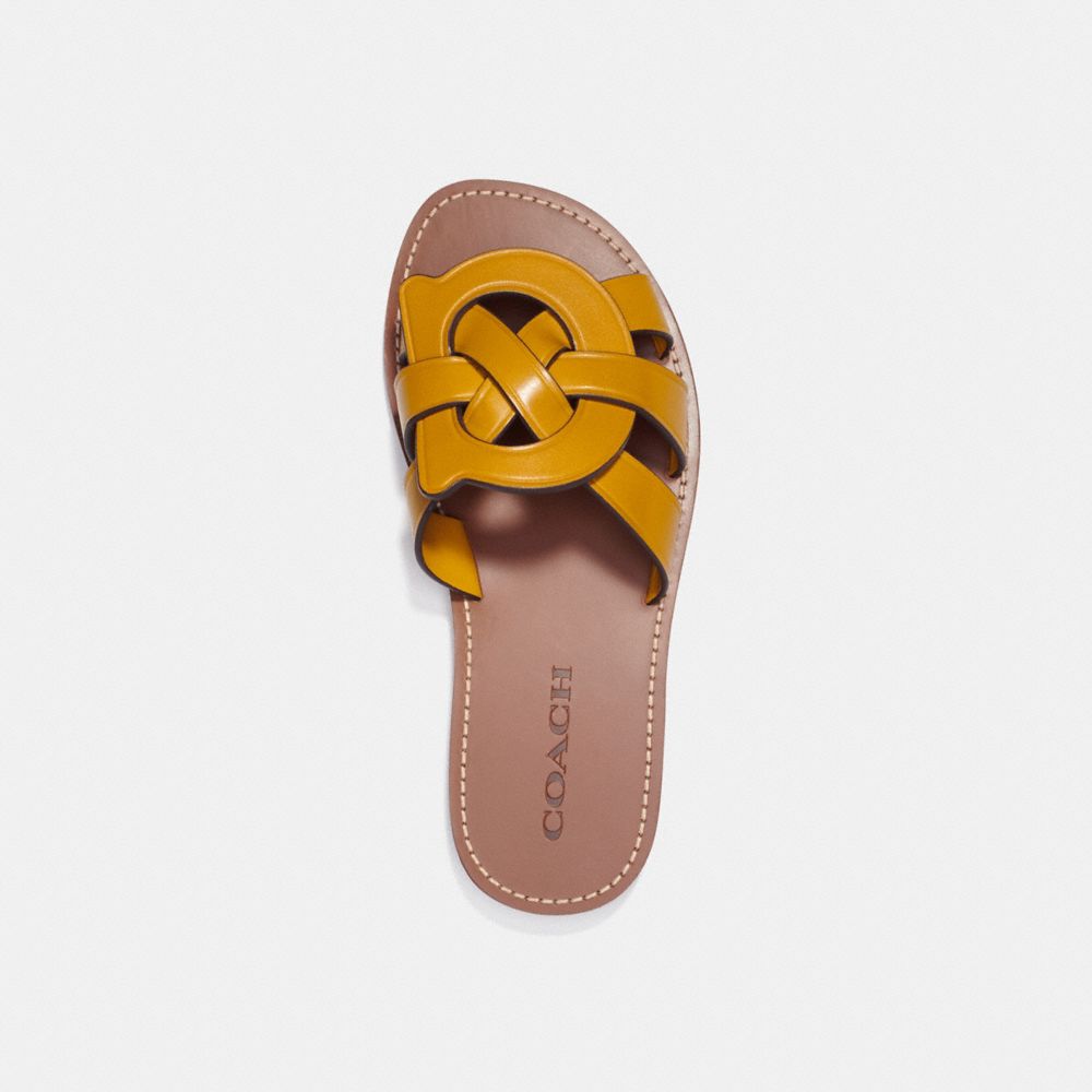 COACH®,ISSA SANDAL,Yellow Gold,Inside View,Top View