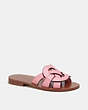 COACH®,ISSA SANDAL,Leather,Flower Pink,Front View