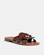 COACH®,ISSA SANDAL,Leather,Walnut Brown,Front View