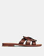 COACH®,ISSA SANDAL,Leather,Walnut Brown,Angle View
