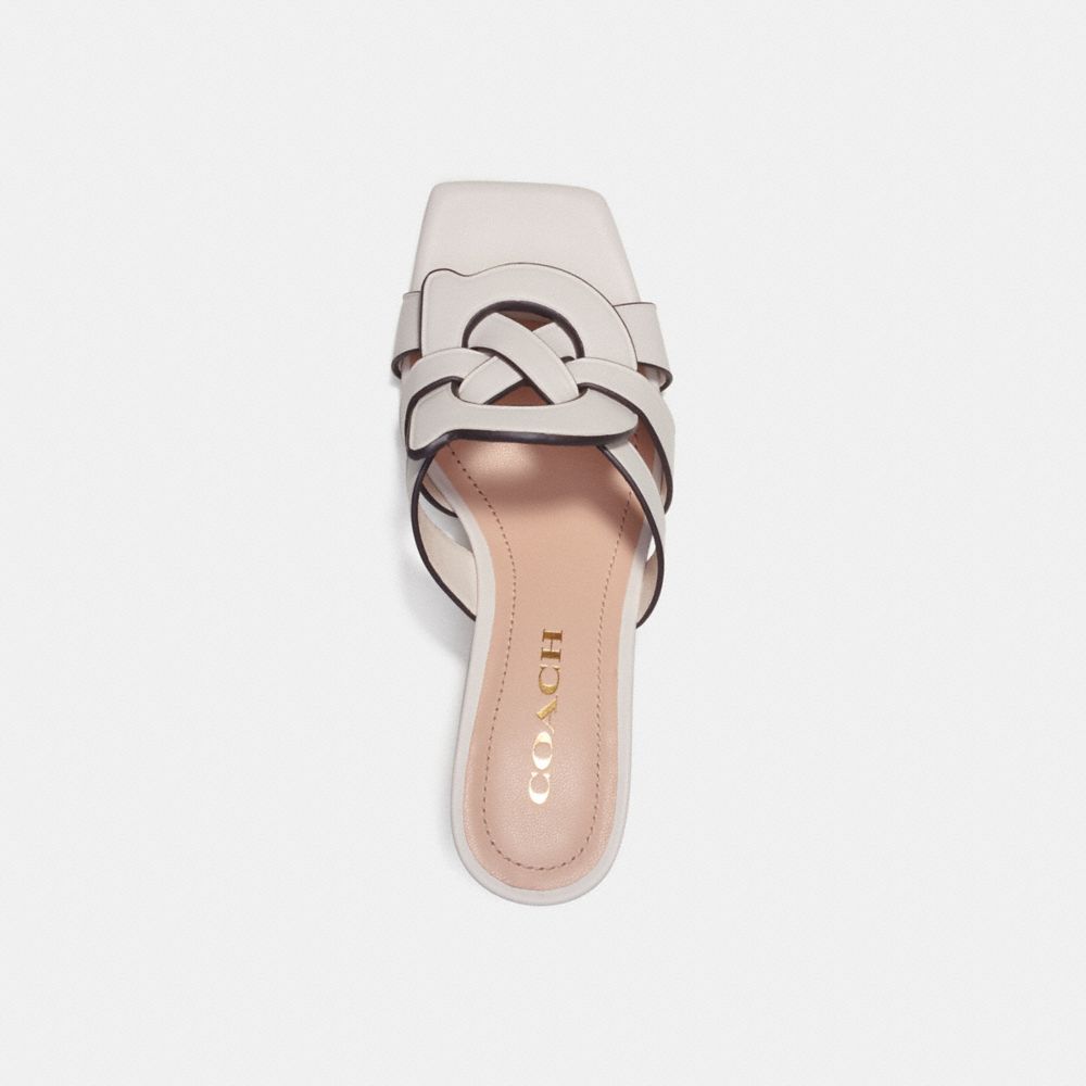 COACH®,TILLIE SANDAL,Leather,Chalk,Inside View,Top View