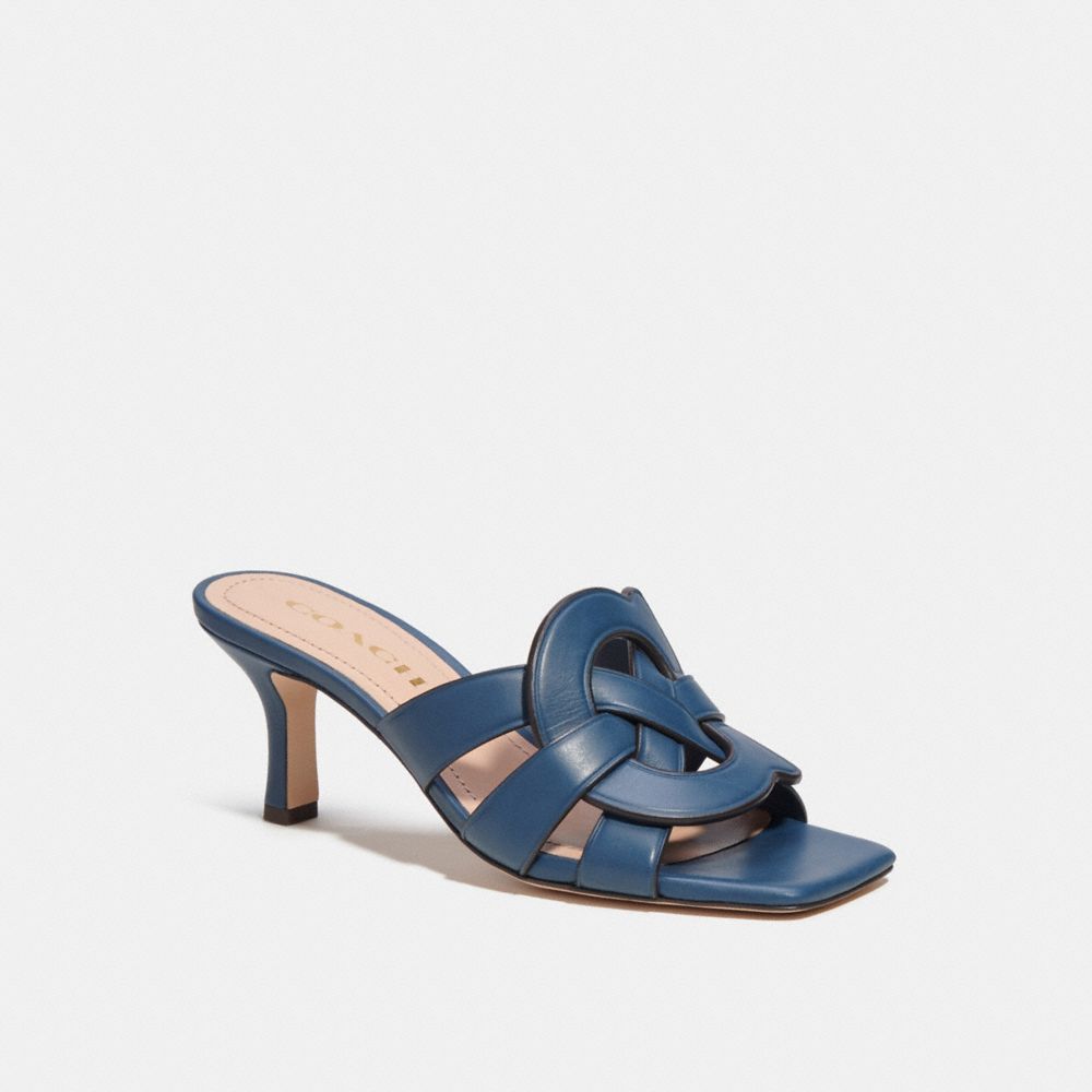 COACH®,Tillie Sandal,Leather,Slides,Caged,Day Party,,Front View