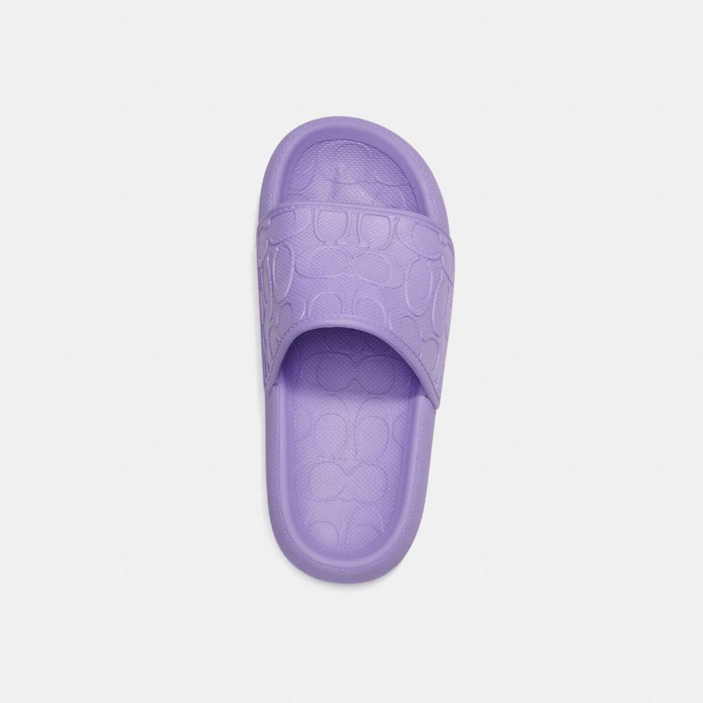 COACH®,Sport Slide In Signature,EVA,Slides,Fabric,Casual,Lavender,Inside View,Top View