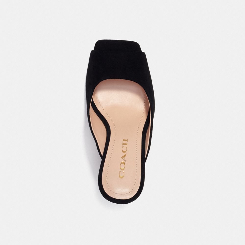 COACH®,Laurence Sandal,Lining Leather,Leather,Slides,Day Party,Black,Inside View,Top View