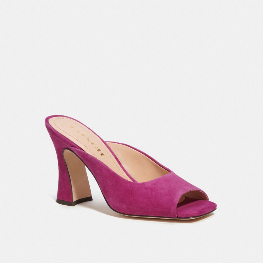 COACH®,LAURENCE SANDAL,Deep Plum,Front View